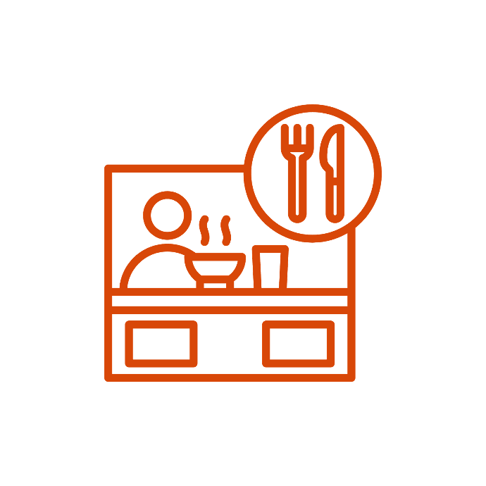 illustration d'une personne dans une cantine de collectivité
